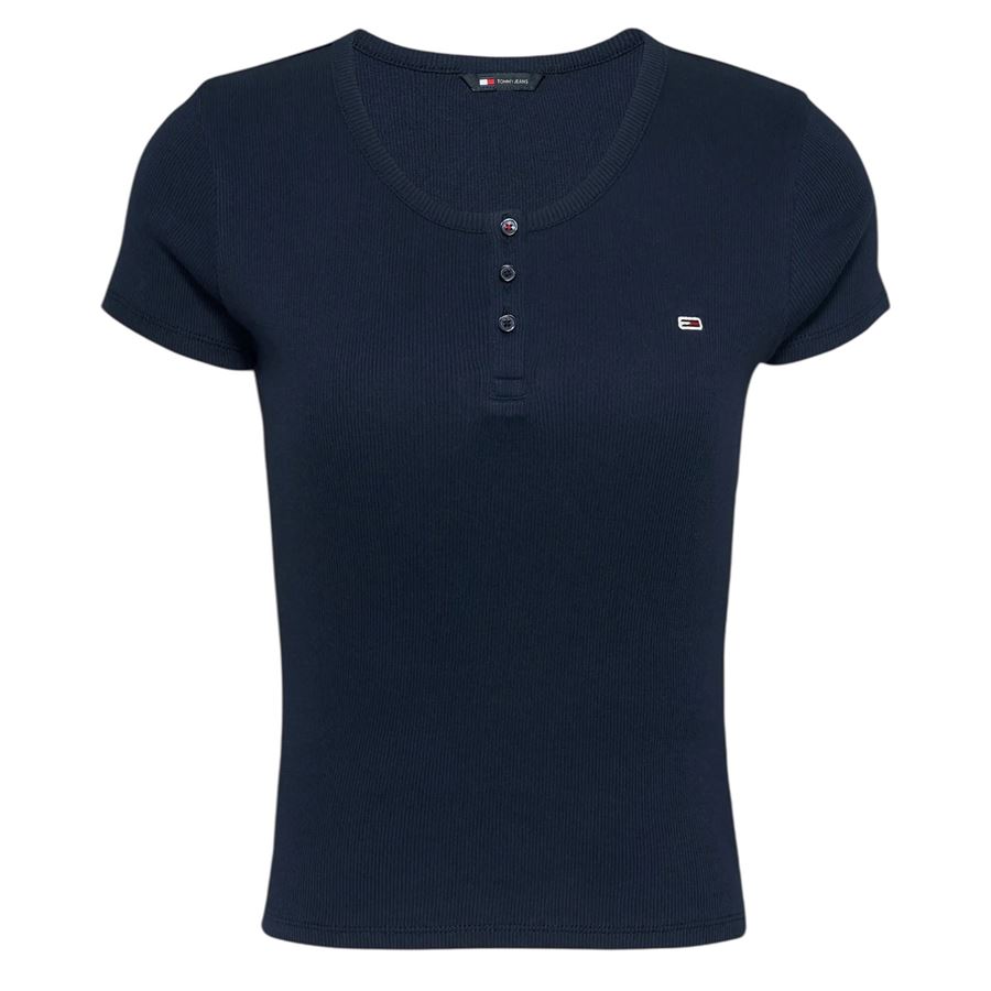 Slim button rib t-shirt maniche corte da donna Tommy Jeans | DW0DW19502C1G